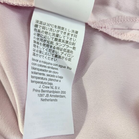 J Crew Pink Puff Sleeve Keyhole Neckline Crepe Top Blouse BL712 Women Size T L - Picture 13 of 15